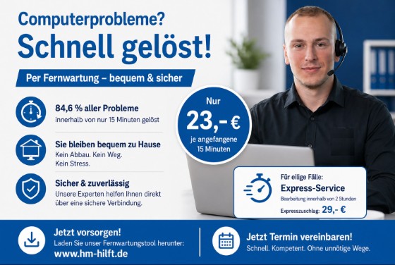 Computerprobleme? Schnell gelöst – per Fernwartung